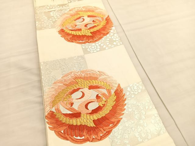 平和屋着物◎六通柄袋帯 唐織 鳳凰花唐草文 金銀糸 正絹 逸品 BAAV3542hv