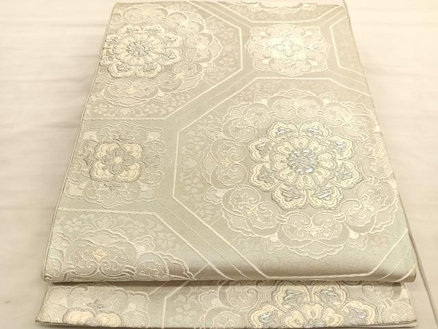 平和屋着物◎六通柄袋帯 唐織 みゆき 蜀江花文 金銀糸 正絹 逸品 BAAV3641hv