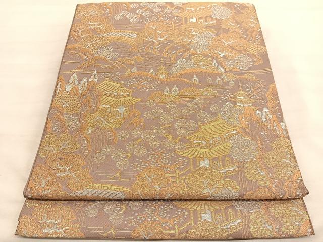 平和屋着物◎六通柄 京袋帯 風景文 金銀糸 BAAV3680hv