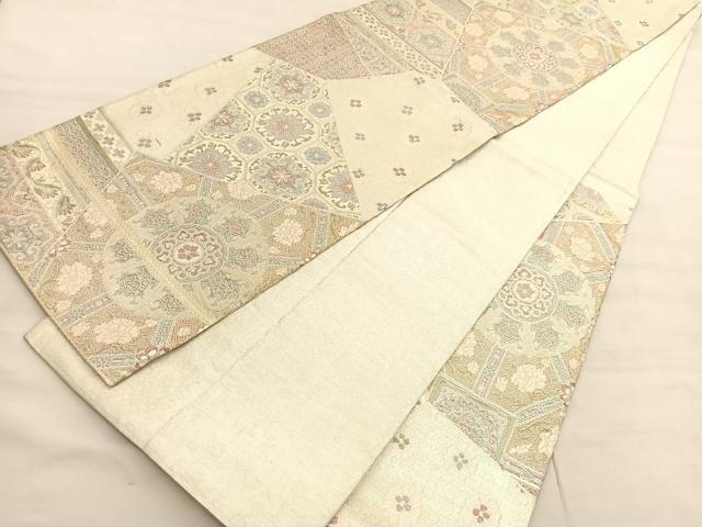 平和屋着物◎佐賀錦 六通柄袋帯 裂取更紗華文 金銀糸 正絹 逸品 BAAV3717hv