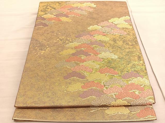 平和屋着物◎六通柄袋帯 唐織 浜松文 本漆箔 正絹 逸品 BAAV3910hv