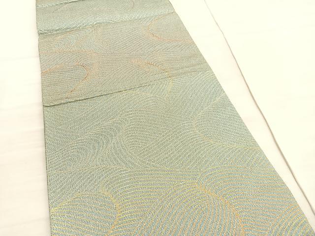 平和屋着物◎六通柄袋帯 綴れ 立波文 ワンポイント:飛鶴文 金銀糸 正絹 逸品 BAAV3916hv