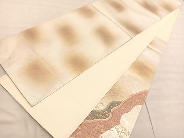平和屋着物◎太鼓柄袋帯 箔散らし道長花鳥文 金糸 引箔 正絹 逸品 BAAV3956hv