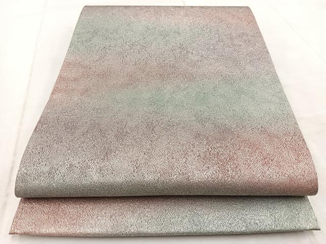 平和屋着物◎全通柄袋帯 霞文 銀糸 正絹 逸品 BAAV4519yc