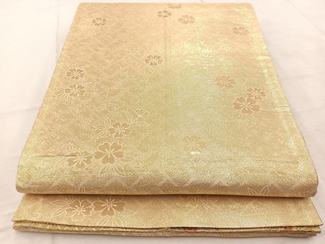 平和屋着物◎佐賀錦 両面 六通柄袋帯 畔久良 金糸 正絹 逸品 BAAV4562yc