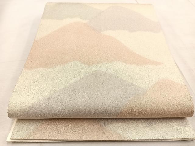 平和屋着物◎全通柄袋帯 重ね山文 砂子綴れ 正絹 逸品 BAAV4615yc