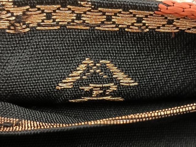 平和屋着物◎六通柄 本袋帯 唐織 立涌更紗花文 黒地 金銀糸 BAAV4636yc