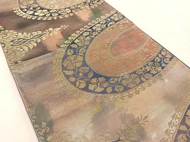 平和屋着物◎六通柄袋帯 花丸文 金銀糸 引箔 正絹 逸品 BAAV4673yc