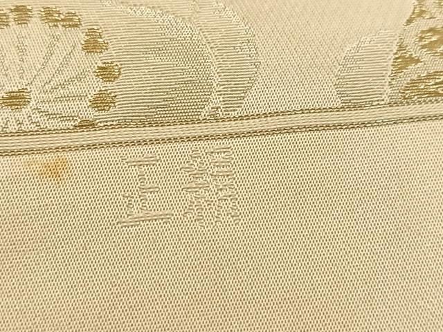 平和屋着物◎六通柄袋帯 こま錦 枝梅文 金糸 正絹 逸品 BAAV4692yc