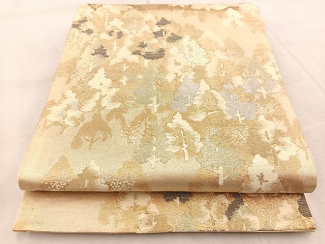 平和屋着物◎六通柄 京袋帯 樹林文 金銀糸 正絹 逸品 BAAV4739yc