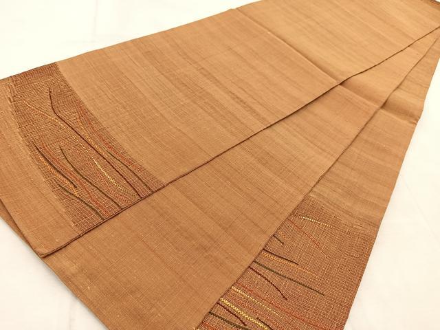 平和屋着物◎太鼓柄袋帯 紬地 横段文 正絹 逸品 BAAV4804yc