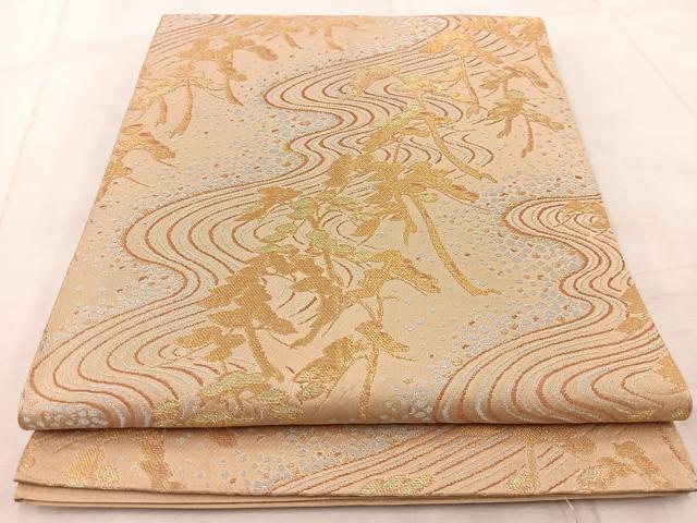 平和屋着物◎六通柄 本袋帯 唐織 浜松 金銀糸 BAAV4818yc