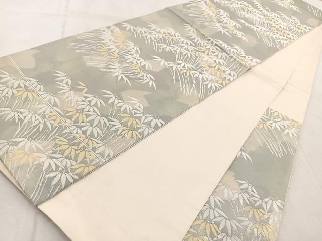 平和屋着物◎六通柄袋帯 竹林 金銀糸 引箔 正絹 逸品 BAAV4891yc