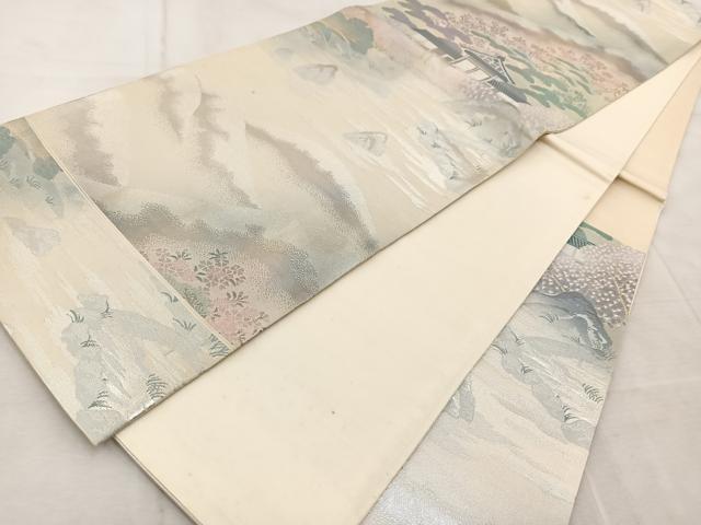 平和屋着物◎六通柄袋帯 飛騨国分 金銀糸 正絹 逸品 BAAV4997yc
