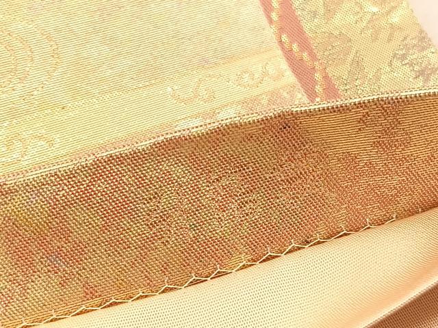 平和屋着物◎六通柄袋帯 唐織 清風麗花 金糸 引箔 正絹 逸品 BAAV5005hv