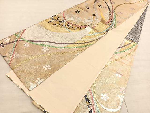 平和屋着物◎六通柄袋帯 花鳥文 金銀糸 正絹 逸品 BAAV5012hv
