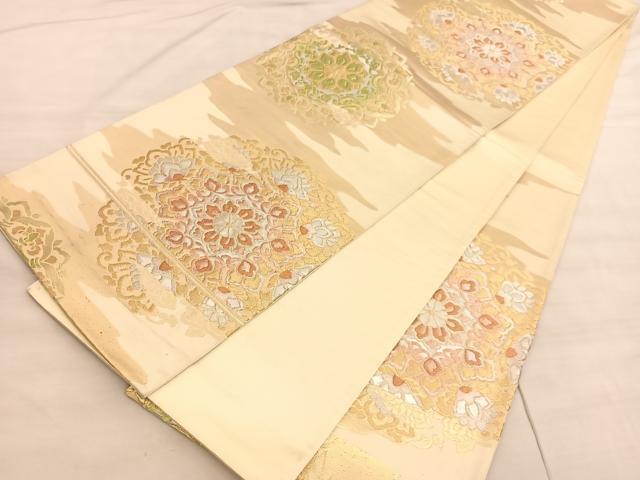 平和屋着物◎六通柄袋帯 宝相華 金銀糸 正絹 逸品 BAAV5154hv