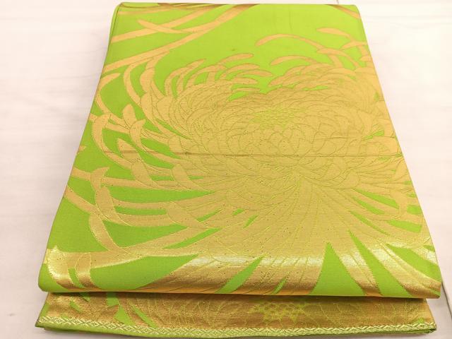 平和屋着物◎六通柄袋帯 乱菊 金糸 正絹 逸品 BAAV5269hv