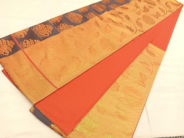 平和屋着物◎六通柄袋帯 花唐草文 金糸 正絹 逸品 BAAV5284hv