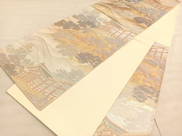 平和屋着物◎六通柄袋帯 清水寺 プラチナ二重箔 正絹 逸品 BAAV5288hv