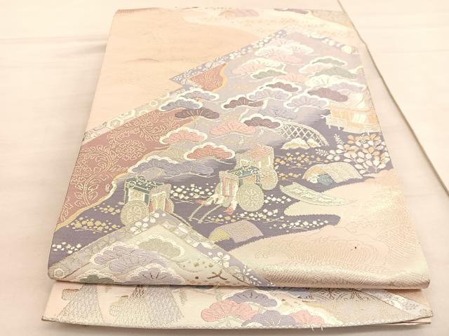 平和屋着物◎六通柄袋帯 唐織 吉祥萬代 金糸 正絹 逸品 BAAV5290hv