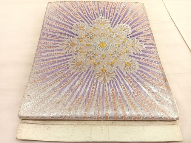 平和屋着物◎六通柄袋帯 飾花文 金銀糸 三越扱い 正絹 逸品 BAAV5337hv
