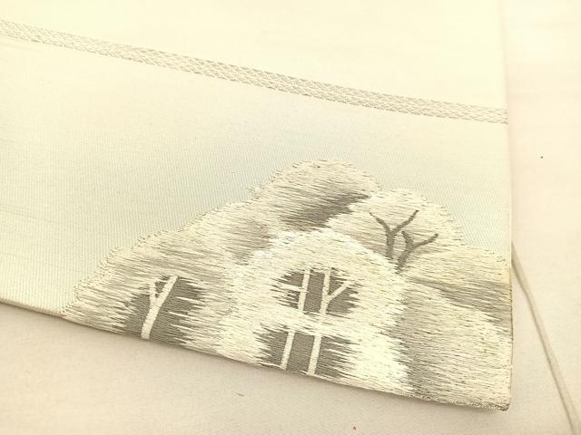 平和屋着物▼太鼓柄袋帯 作家物 総刺繍 東寺 引箔 正絹 逸品 BAAV5347hv