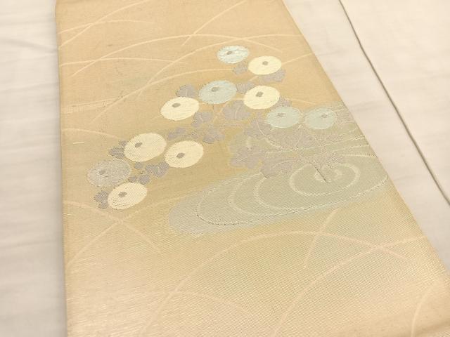 平和屋着物*夏物 太鼓柄袋帯 万寿菊 銀糸 正絹 逸品 BAAV5363hv