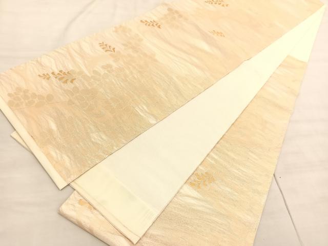 平和屋着物*夏物 六通柄 本袋帯 流水枝葉文 金糸 正絹 逸品 BAAV5373hv