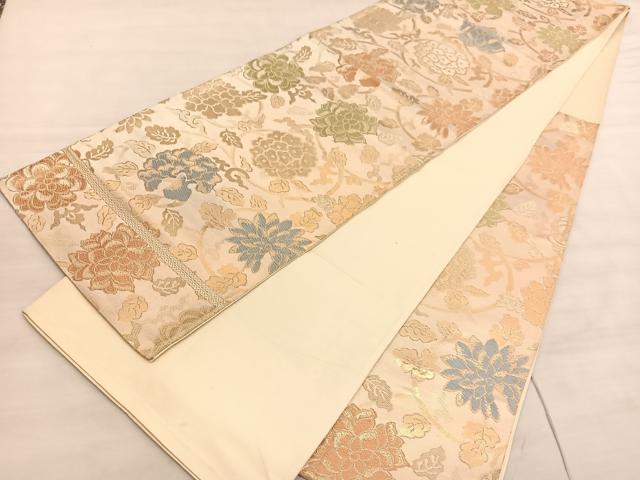 平和屋着物◎西陣 六通柄袋帯 唐織 更紗花唐草文 金銀糸 正絹 逸品 BAAV5522hv