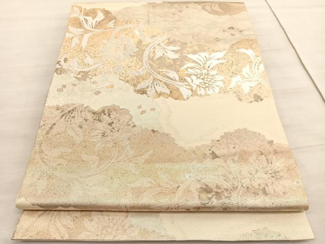 平和屋着物◎六通柄袋帯 道長更紗花文 金銀糸 正絹 逸品 BAAV5601hv