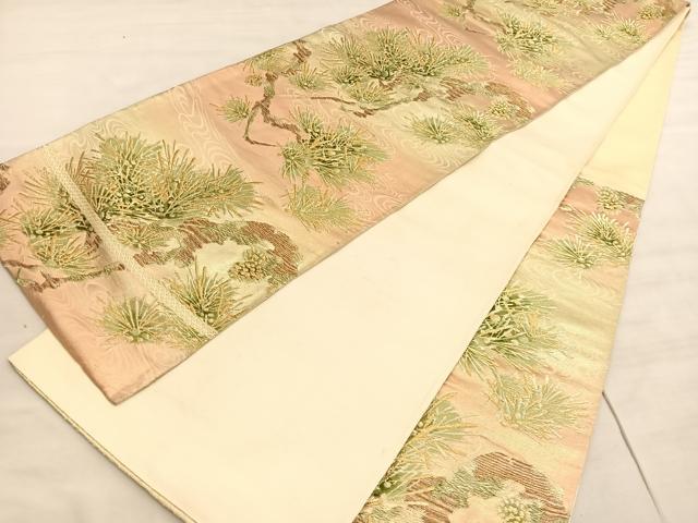 平和屋着物◎六通柄袋帯 唐織 浜松文 金糸 正絹 逸品 BAAV5610hv