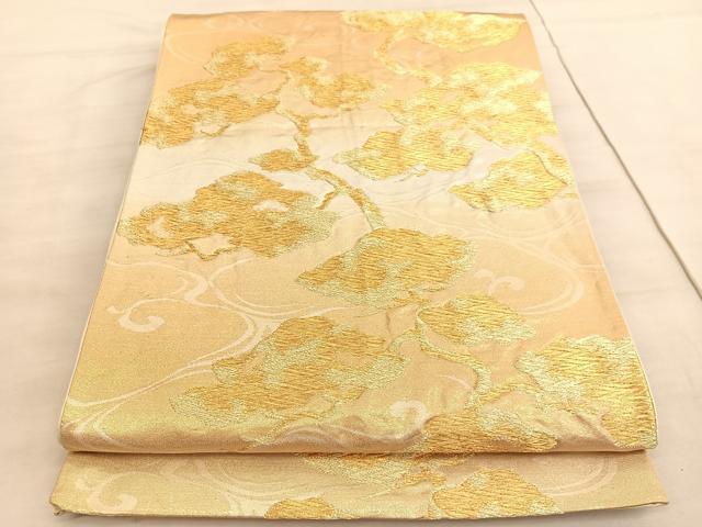 平和屋着物◎六通柄袋帯 浜松文 金糸 正絹 逸品 BAAV5754hv