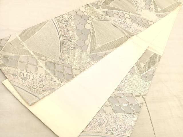 平和屋着物◎六通柄袋帯 しよう美 若松葉有職花文 プラチナ箔 正絹 逸品 BAAV5895hv
