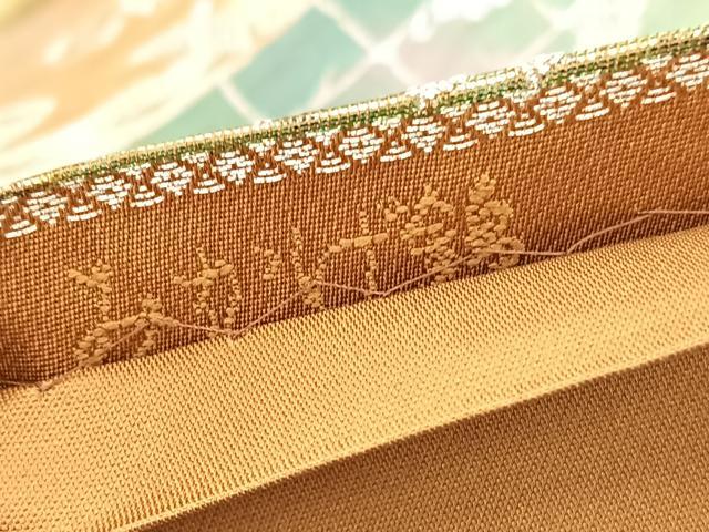 平和屋着物◎六通柄袋帯 みかげ錦 花鳥文 金銀糸 引箔 正絹 逸品 BAAV5921hv