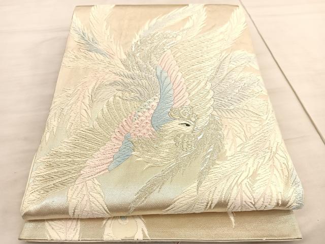 平和屋着物◎西陣 六通柄袋帯 唐織 鳳凰 銀糸 正絹 逸品 BAAV5966hv