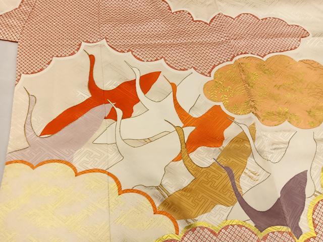 平和屋着物●豪華振袖 雲重ね飛鶴文 金彩 正絹 逸品 BAAV6036mz