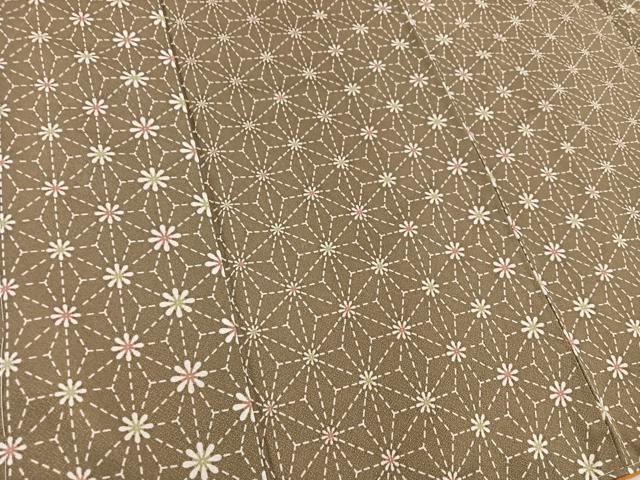 平和屋着物■小紋 麻の葉花文 洗える着物 BAAV6081mz