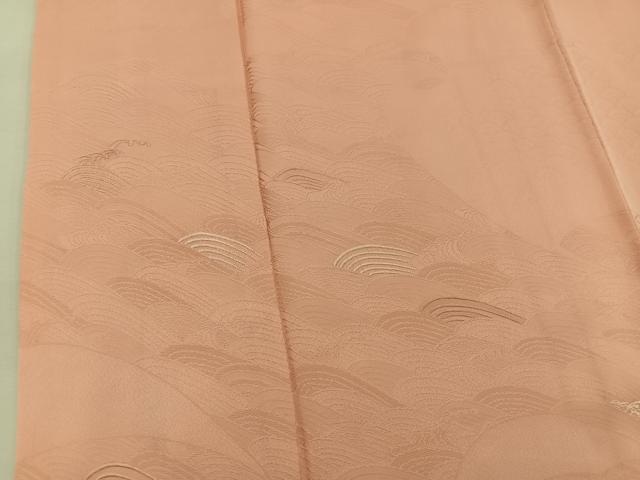 平和屋着物■豪華色留袖 刺繍 立波文 深支子色 正絹 逸品 BAAV6174mz