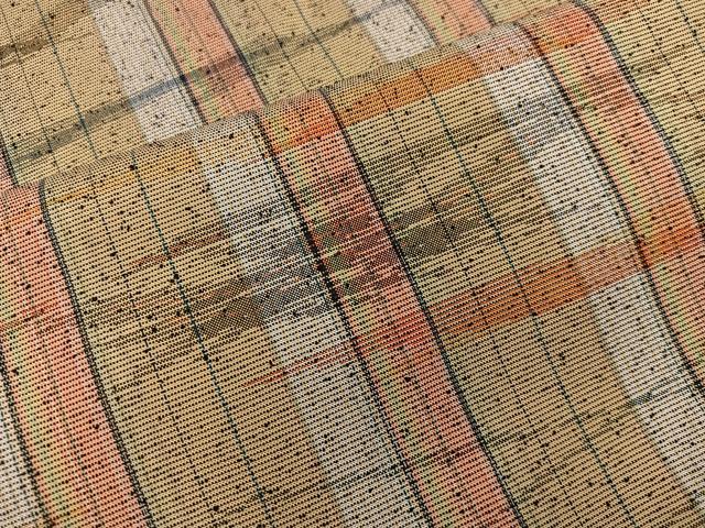 平和屋着物■上質な紬 幾何学文様 正絹 逸品 BAAV6294mz