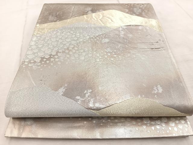 平和屋着物◎六通柄袋帯 重ね山文 金銀糸 引箔 正絹 逸品 BAAV6491yc
