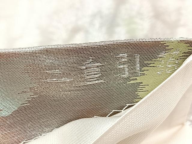 平和屋着物◎六通柄袋帯 古京錦 二重引箔 京名所 銀糸 正絹 逸品 BAAV6515yc
