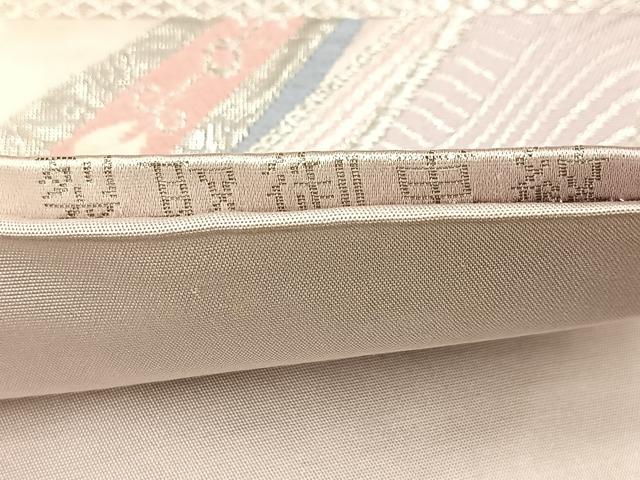 平和屋着物◎六通柄袋帯 唐織 裂取御車紋 プラチナ箔 正絹 逸品 BAAV6571yc
