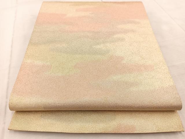 平和屋着物◎全通柄袋帯 砂子綴れ エ霞文 金糸 正絹 逸品 BAAV6572yc
