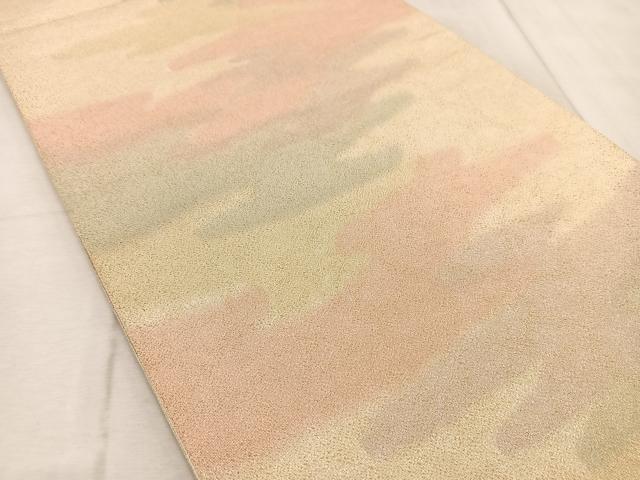 平和屋着物◎全通柄袋帯 砂子綴れ エ霞文 金糸 正絹 逸品 BAAV6572yc