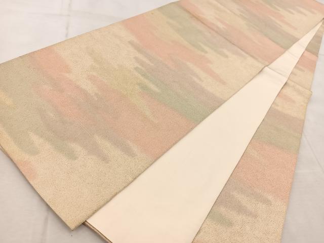 平和屋着物◎全通柄袋帯 砂子綴れ エ霞文 金糸 正絹 逸品 BAAV6572yc