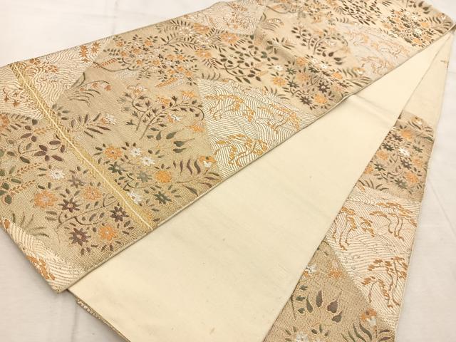平和屋着物◎六通柄 本袋帯 御物更紗 金銀糸 正絹 逸品 BAAV6579yc