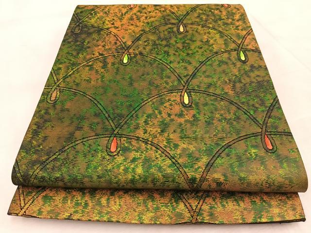 平和屋着物◎六通柄袋帯 青海波 金糸 引箔 正絹 逸品 BAAV6580yc