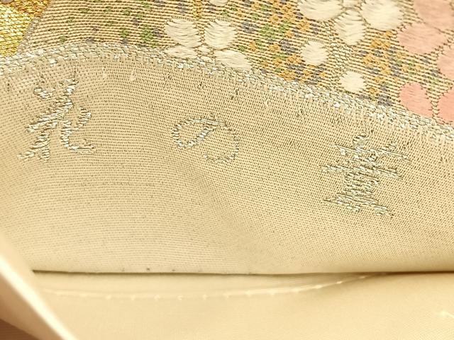 平和屋着物◎六通柄袋帯 唐織 花の薫 金銀糸 正絹 逸品 BAAV6587yc