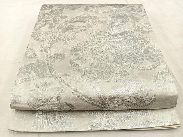 平和屋着物◎西陣 六通柄袋帯 更紗 銀糸 引箔 正絹 逸品 BAAV6591yc